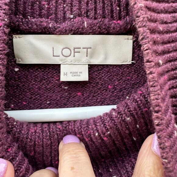 LOFT Burgundy/Purple Women's Sweater - Picture 4 of 5
